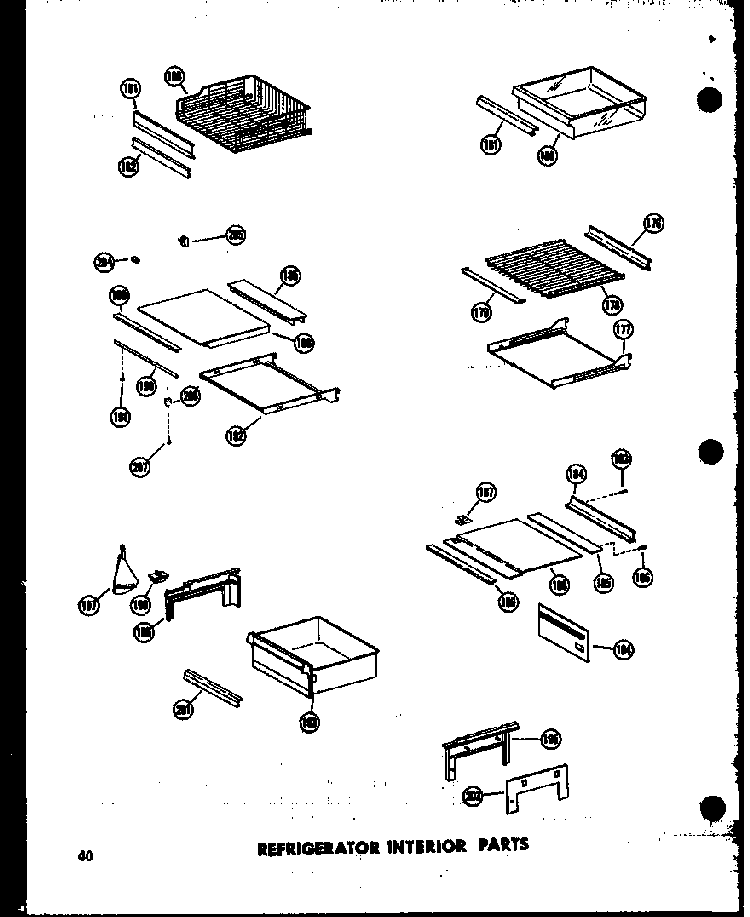 Refrigerator Interior Parts Diagram and Parts List for SD19W-C-P60340-23WC  Amana Refrigerator