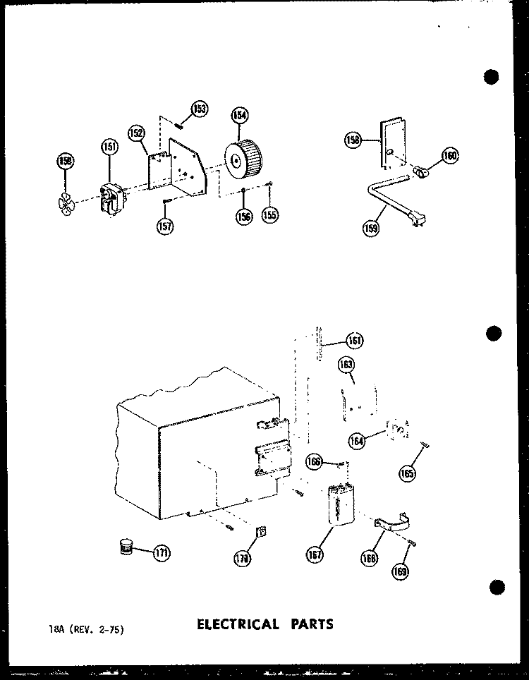 ELECTRICAL PARTS Diagram and Parts List for RC-10PB P7130402M Amana Microwave