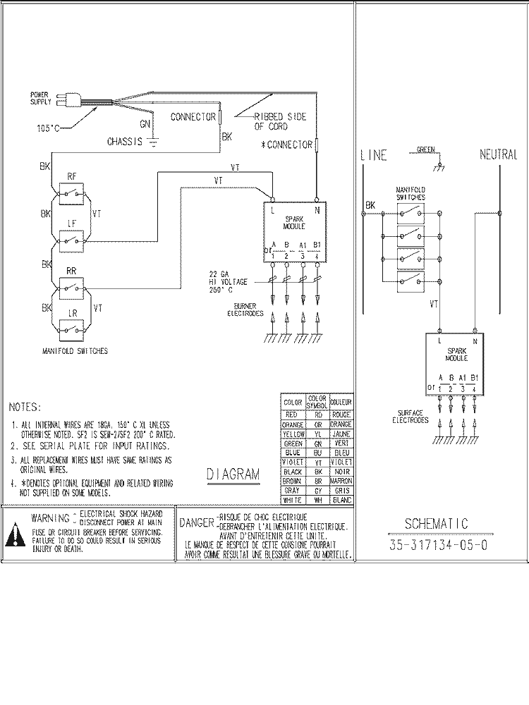 WIRING INFORMATION Diagram and Parts List for AKS3030E PAKS3030E1 Amana Cooktop