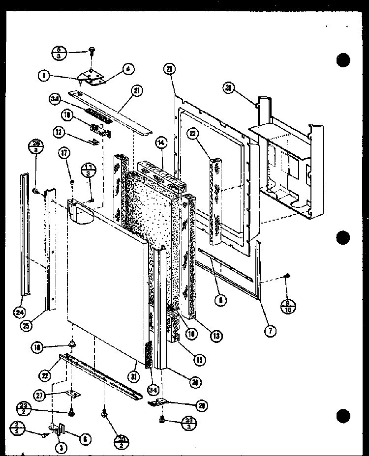 Freezer Door Trim Diagram and Parts List for SRI19F-L-P7700004WL  Amana Refrigerator