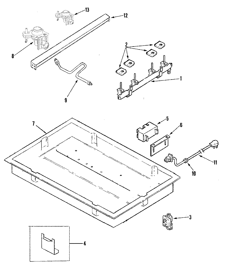 BODY Diagram and Parts List for MGC5430BDQ  Maytag Cooktop