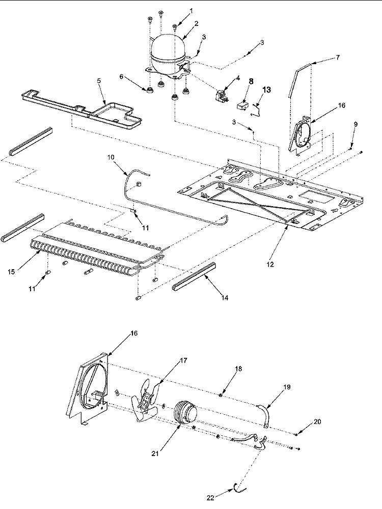 MACHINE COMPARTMENT Diagram and Parts List for SK535-2 PSK535062W0 Maytag Refrigerator