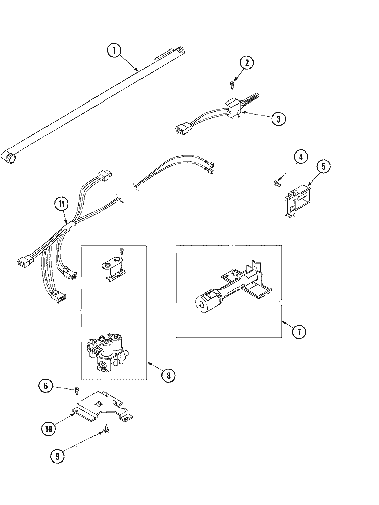 GAS VALVE & IGNITER Diagram and Parts List for SDG5401AWW  Maytag Dryer