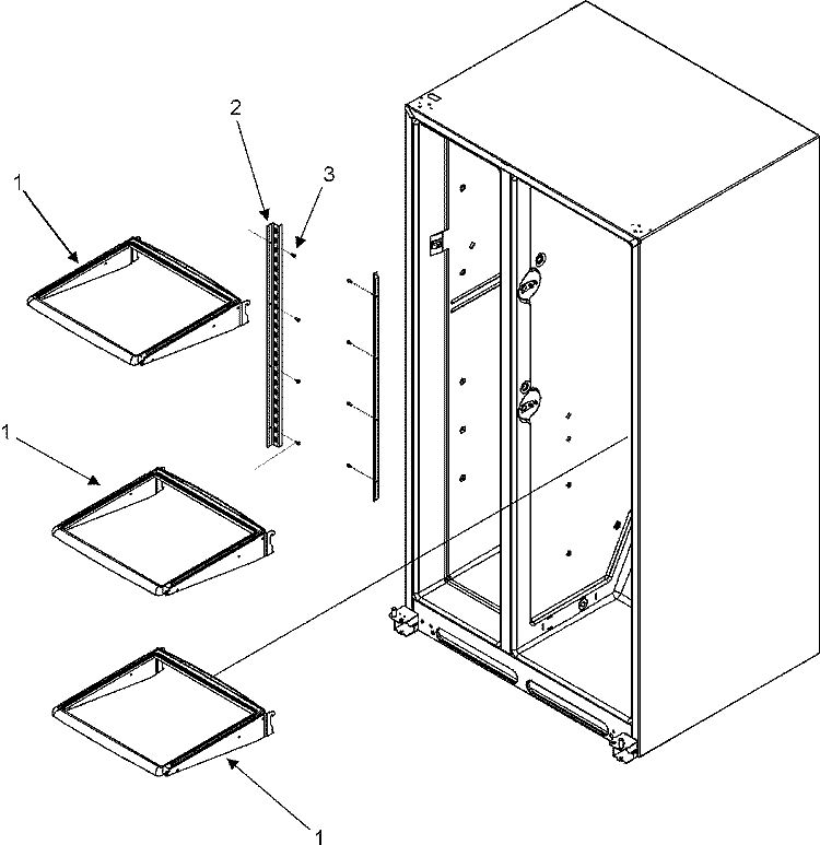 REFRIGERATOR SHELVES Diagram and Parts List for GC2223GEKB  Maytag Refrigerator