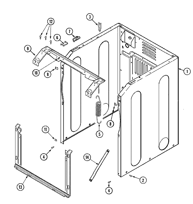CABINET - FRONT Diagram and Parts List for MAH7550AGW  Maytag Washer
