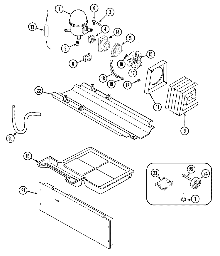 COMPRESSOR (CTN1511GEW REV.15) Diagram and Parts List for CTN1511GEW  Magic Chef Refrigerator