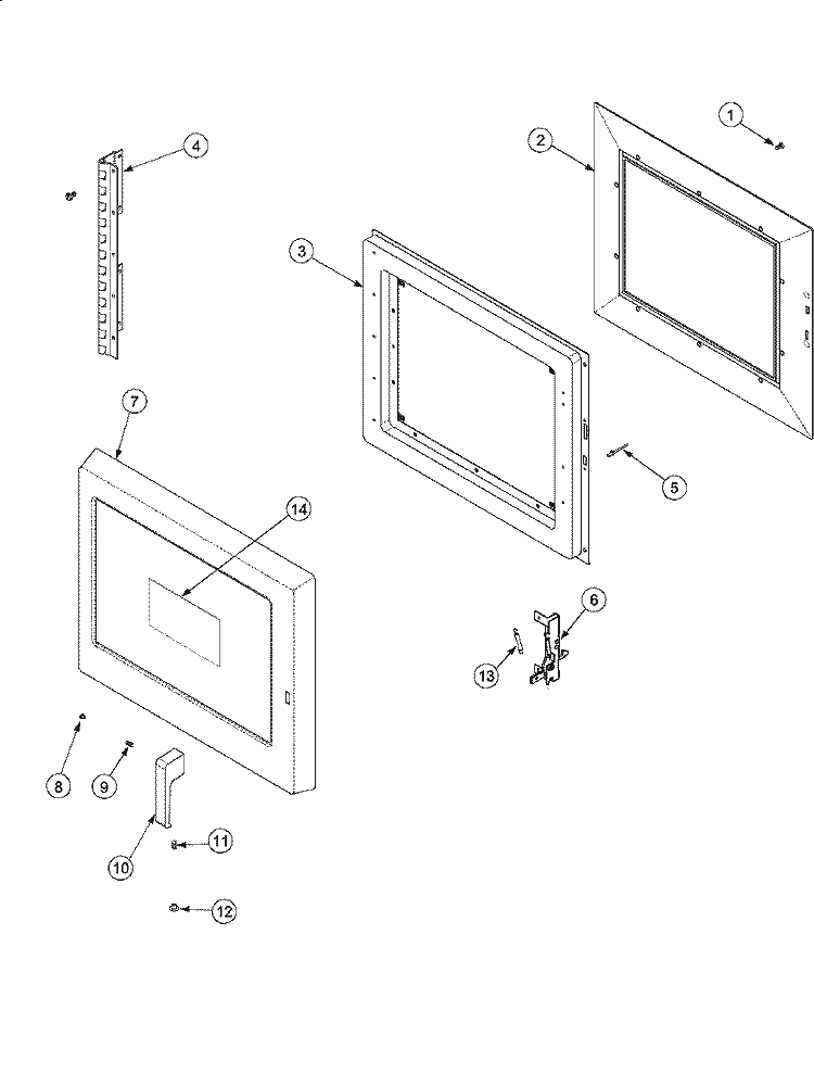 DOOR Diagram and Parts List for DQ22HSI P1326304M Amana Microwave