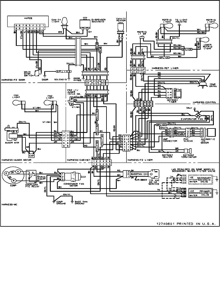 WIRING INFORMATION Diagram and Parts List for ARS2661BS PARS2661BS0 Amana Refrigerator