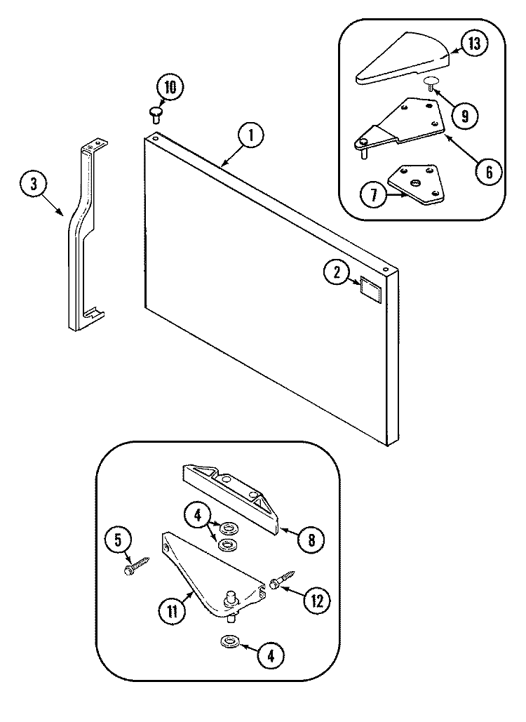 FREEZER OUTER DOOR (REV 13) Diagram and Parts List for CT21G7B  Crosley Refrigerator