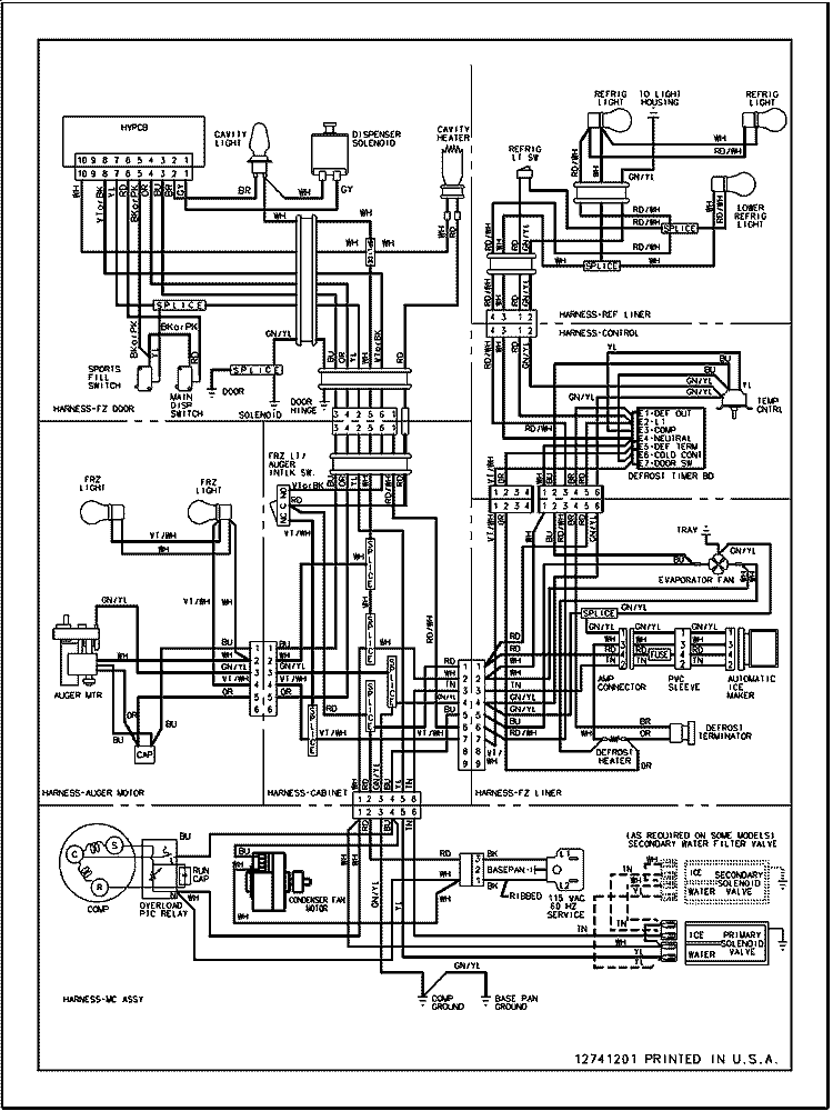 WIRING INFORMATION Diagram and Parts List for ARSE67RBS PARSE67RBS0 Amana Refrigerator