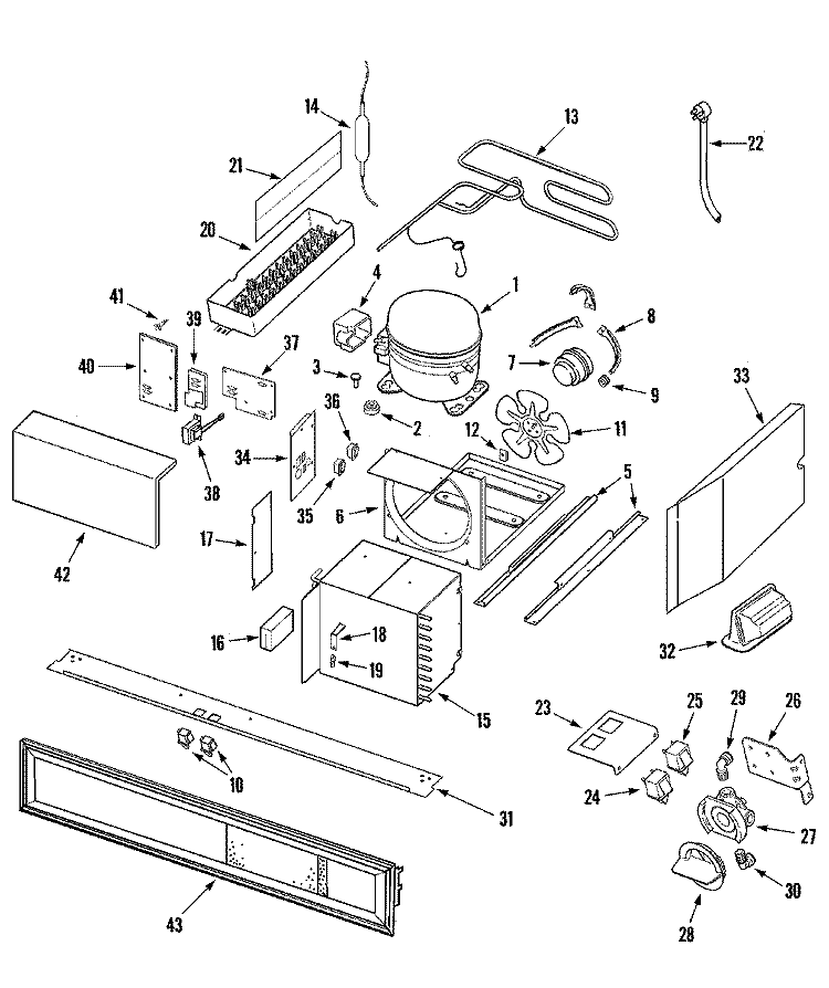COMPRESSOR Diagram and Parts List for AS829CSXPB  Maytag Refrigerator