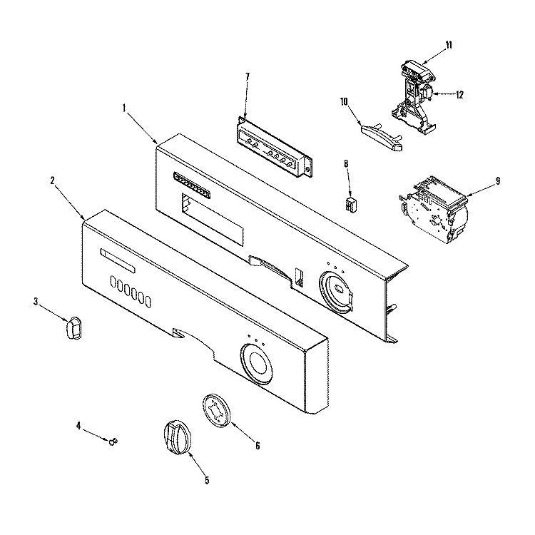 CONTROL PANEL Diagram and Parts List for DDW2470AWP  Amana Dishwasher