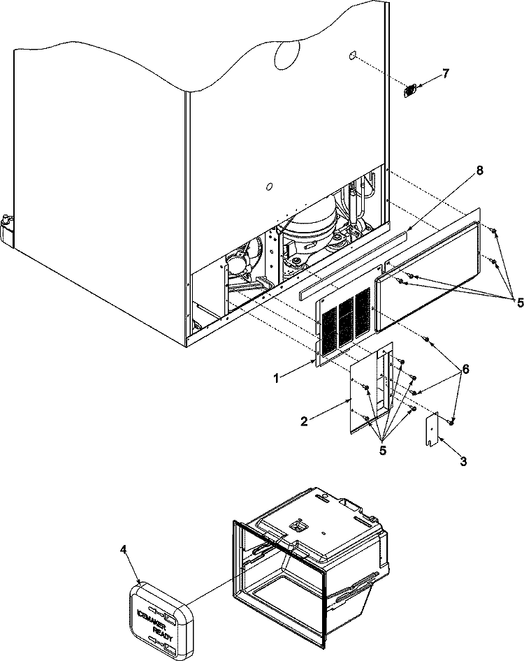 CABINET BACK Diagram and Parts List for AFB2534DEB  Amana Refrigerator