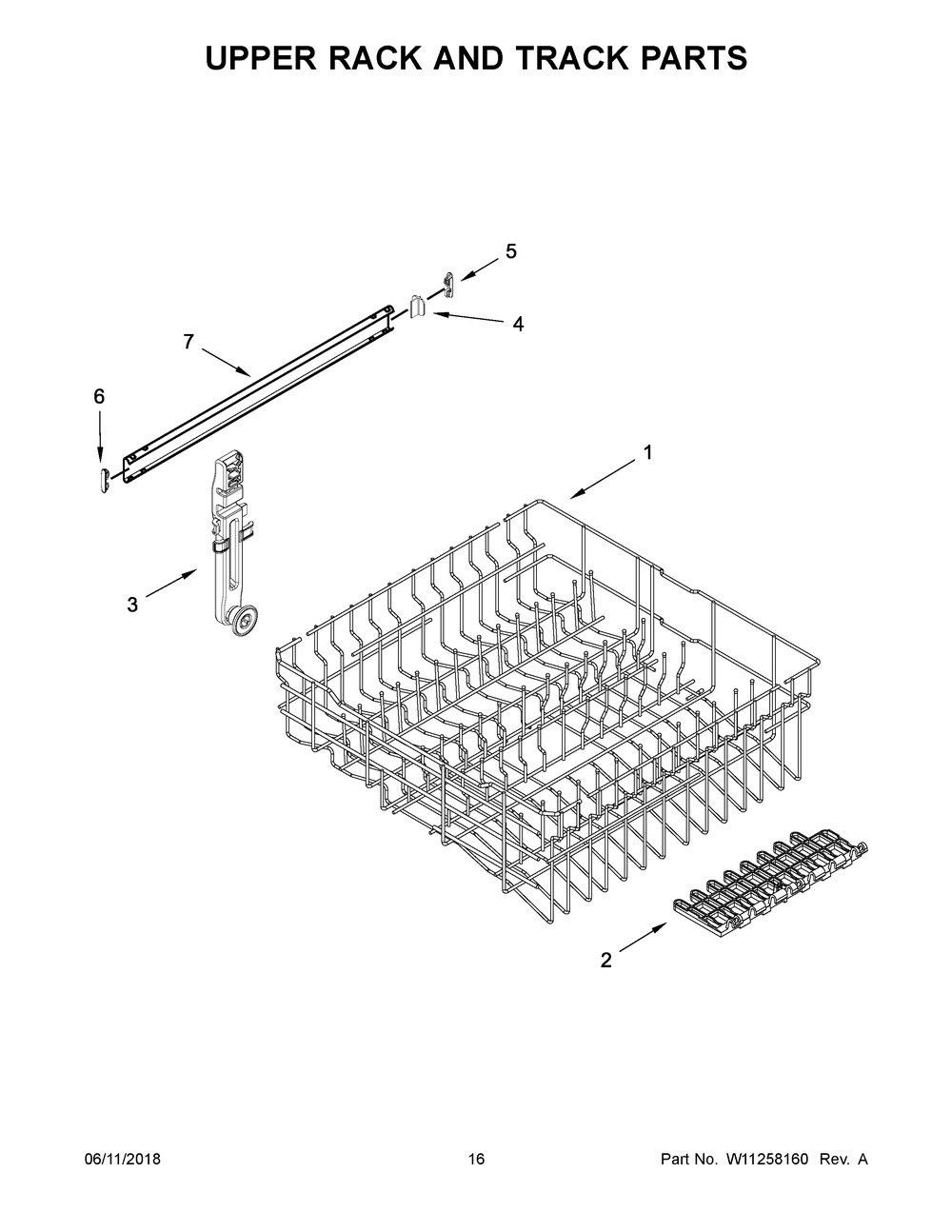 Upper Rack And Track Parts Diagram and Parts List for MDB4949SHZ0  Maytag Dishwasher
