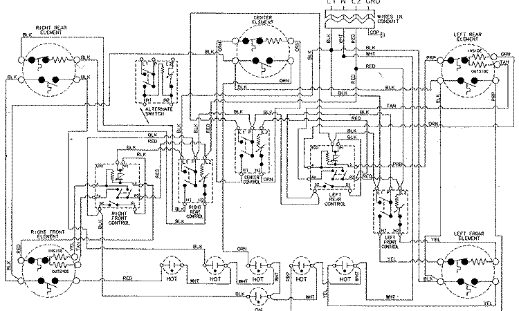 WIRING INFORMATION Diagram and Parts List for JEC8536ADB  Jenn-Air Cooktop