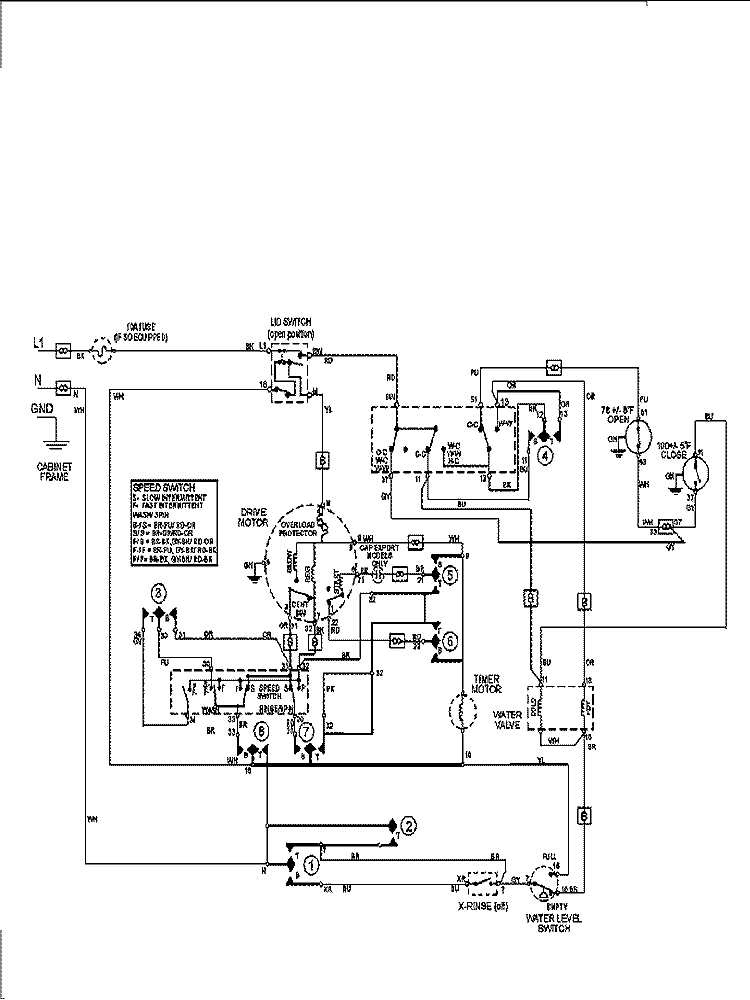 WIRING INFORMATION Diagram and Parts List for MAV6458AWW  Maytag Washer