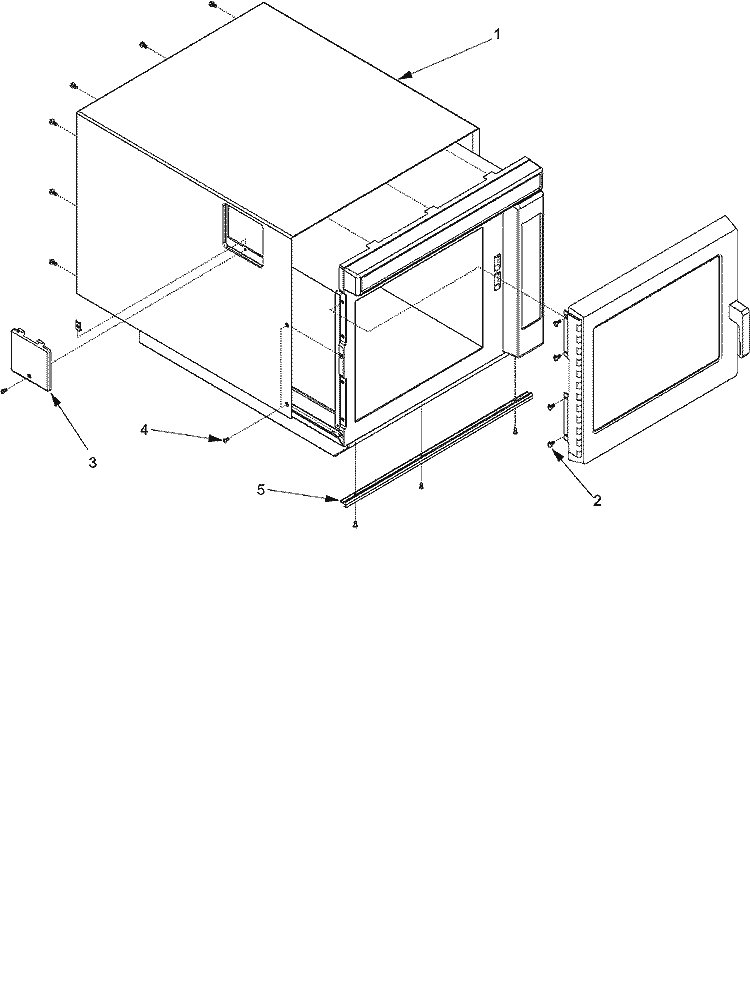 OUTERCASE Diagram and Parts List for RC5MCTP P1327603M Amana Microwave