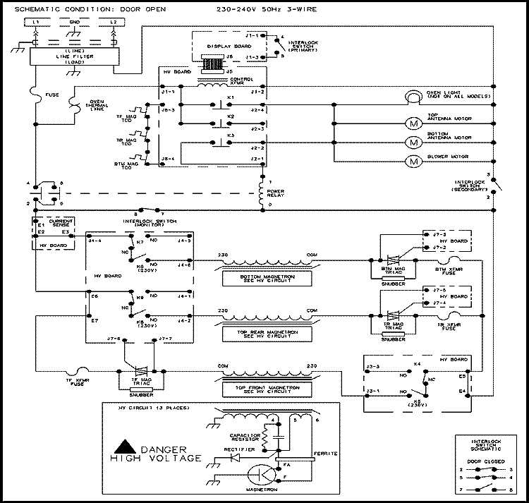 WIRING INFORMATION Diagram and Parts List for RC5MCTP P1327603M Amana Microwave