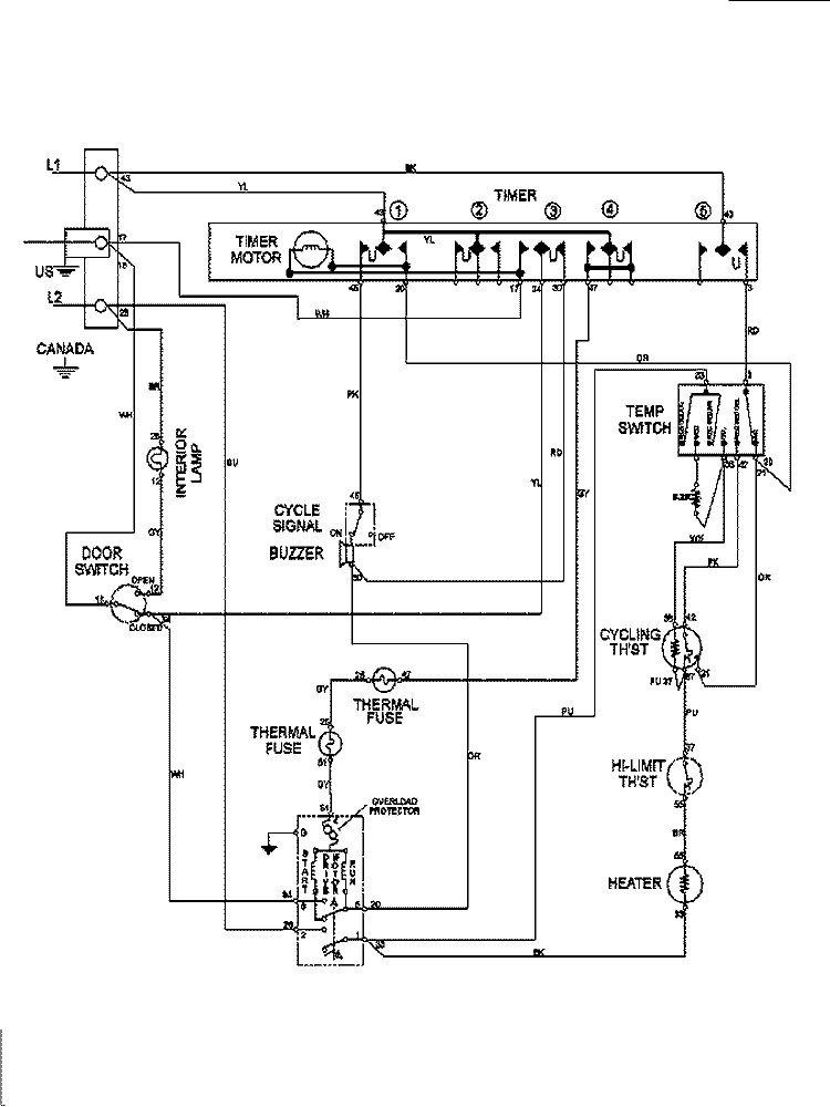 WIRING INFORMATION Diagram and Parts List for MDE6657BYW  Maytag Dryer