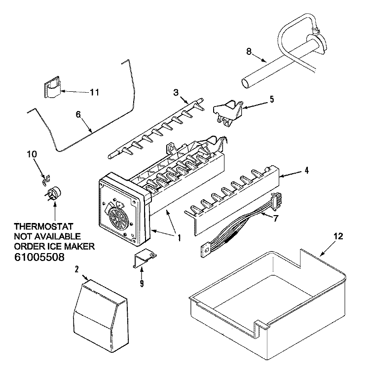 ICE MAKER Diagram and Parts List for JFC2089HPY  Jenn-Air Refrigerator