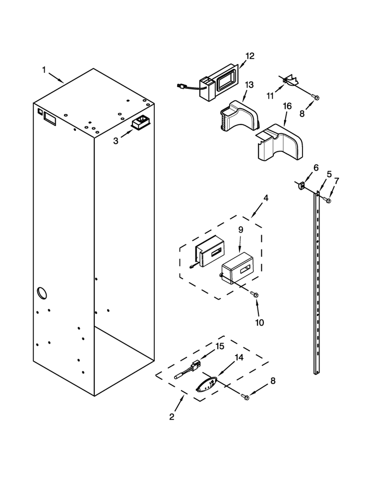 Refrigerator Liner Parts Diagram and Parts List for JS42NXFXDW10  Jenn-Air Refrigerator