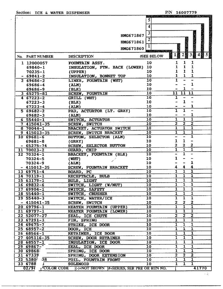 Ice And Water Dispenser Page 2 Diagram and Parts List for HMG671860  Admiral Refrigerator