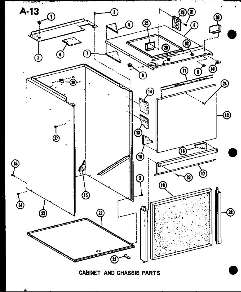 Cabinet And Chassis Parts 1 Diagram and Parts List for BBC3010M-B P67346-2C Amana Air Conditioner