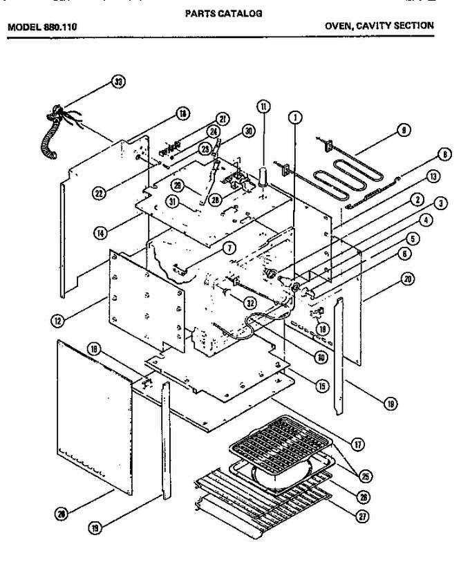 03 - Page 1 Diagram and Parts List for 880110  Litton Range