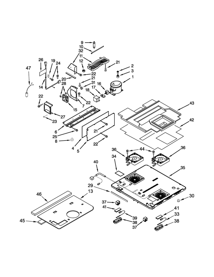 Unit Parts Diagram and Parts List for JUD24FCERS00  Jenn-Air Refrigerator