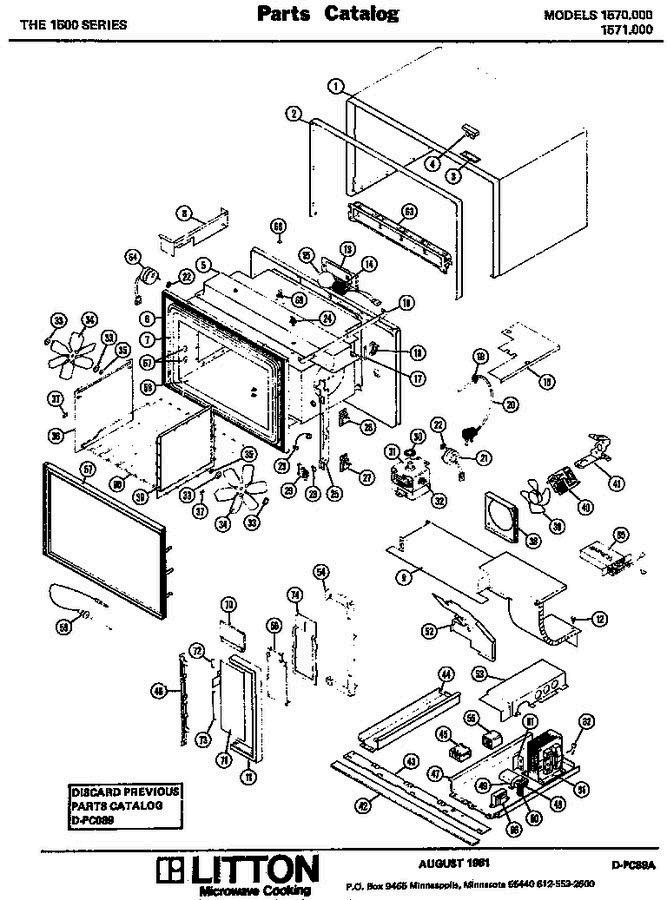 01 - Page 1 Diagram and Parts List for 1571000  Litton Microwave