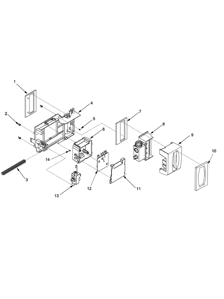 Controls Diagram and Parts List for XRSS267BB-PXRSS267BB1  Amana Refrigerator