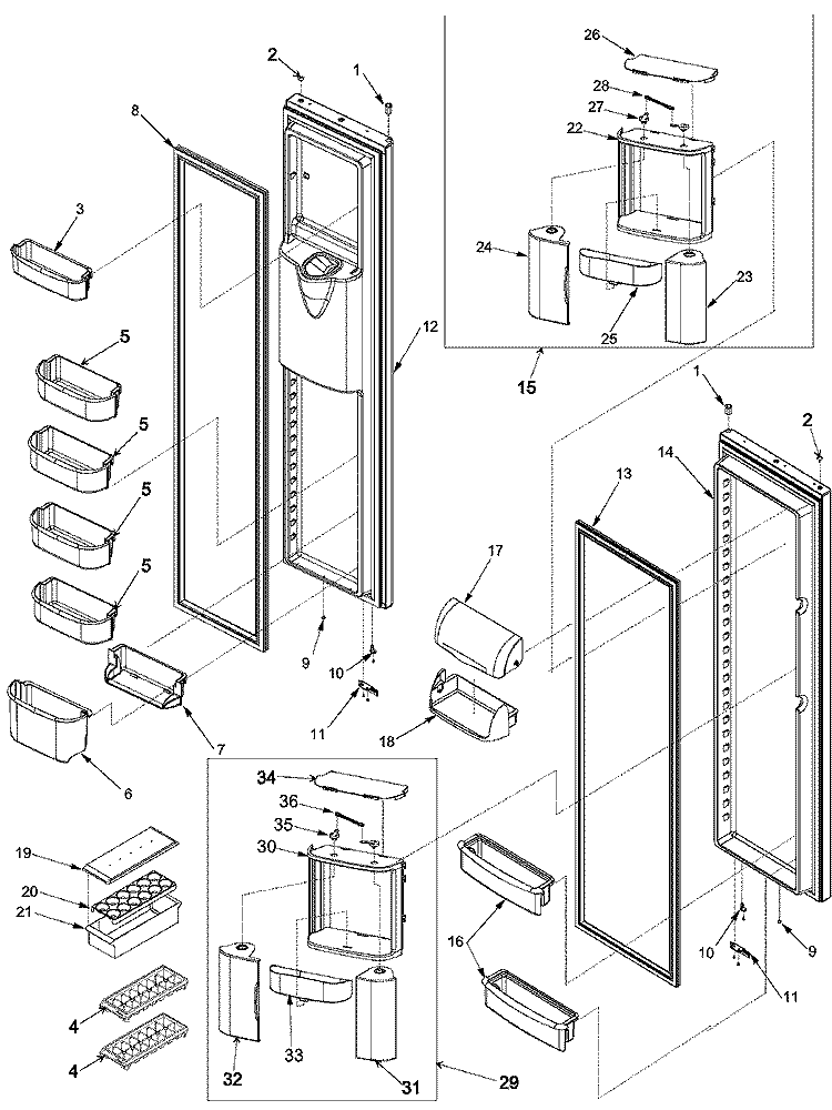 REF / FZ DOOR AND SHELF Diagram and Parts List for SK525-2W PSK525200W0 Maytag Refrigerator