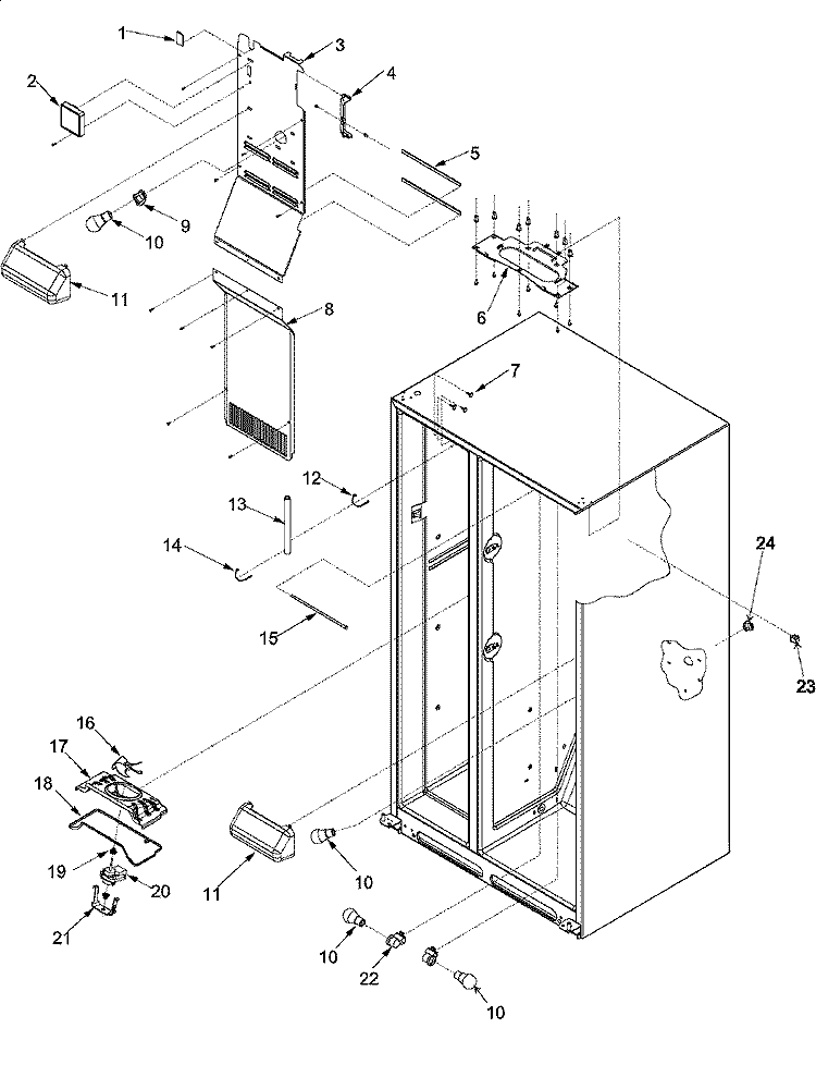 EVAP FAN ASSY AND LIGHTS Diagram and Parts List for SK525-2W PSK525200W0 Maytag Refrigerator