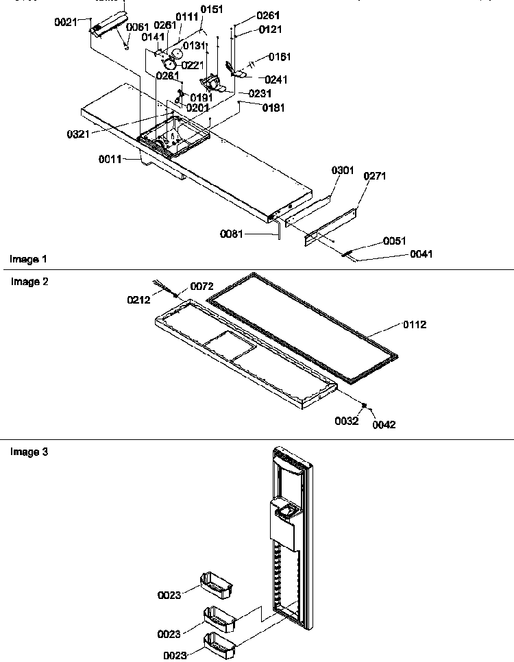 Freezer Door Diagram and Parts List for SBDE522VW-P1320305WW  Amana Refrigerator