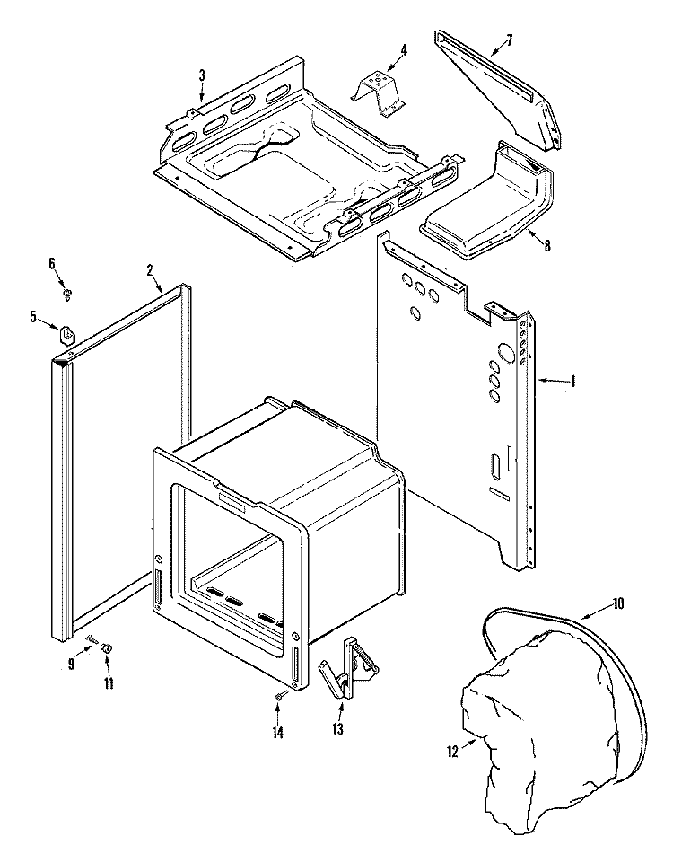 BODY Diagram and Parts List for LPR1115ADW  Admiral Range