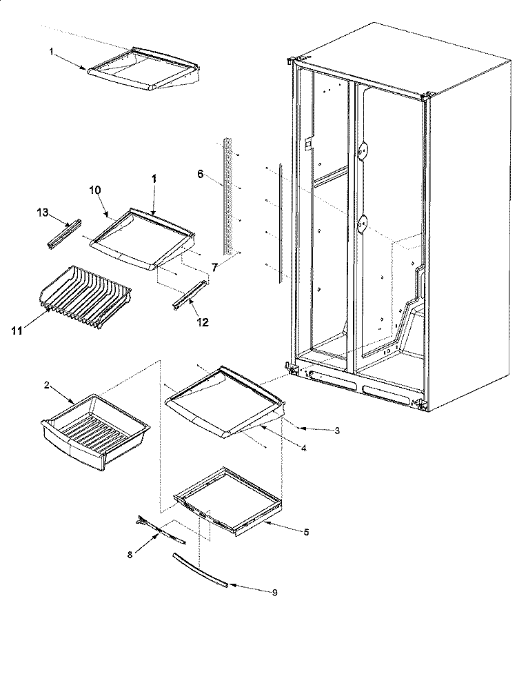DELI AND REF SHELF Diagram and Parts List for JC2228HEHB PJC2228HHB Jenn-Air Refrigerator