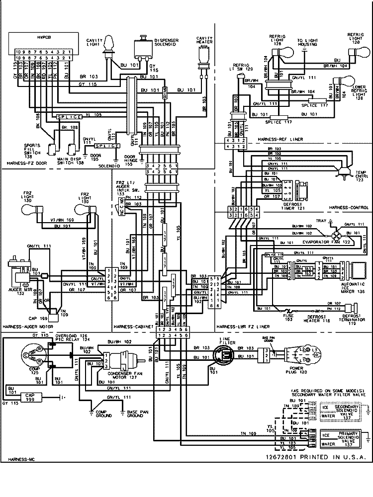 WIRING INFORMATION Diagram and Parts List for JS2428GEHB PJS2428GHB0 Jenn-Air Refrigerator