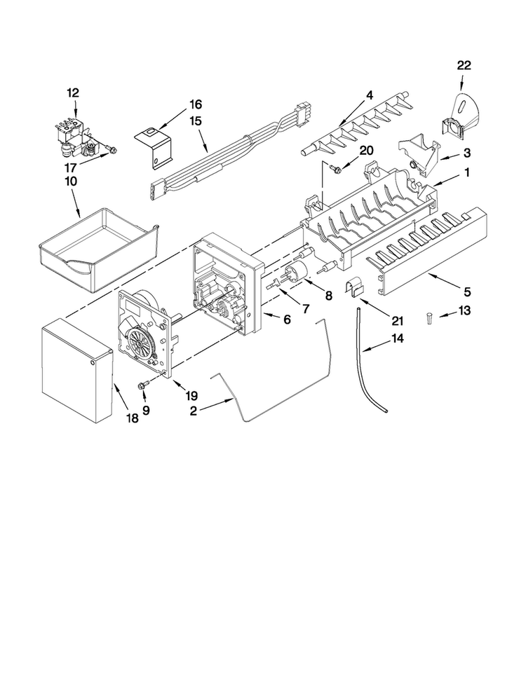 Icemaker Parts Diagram and Parts List for JFC2089WTB4  Jenn-Air Refrigerator