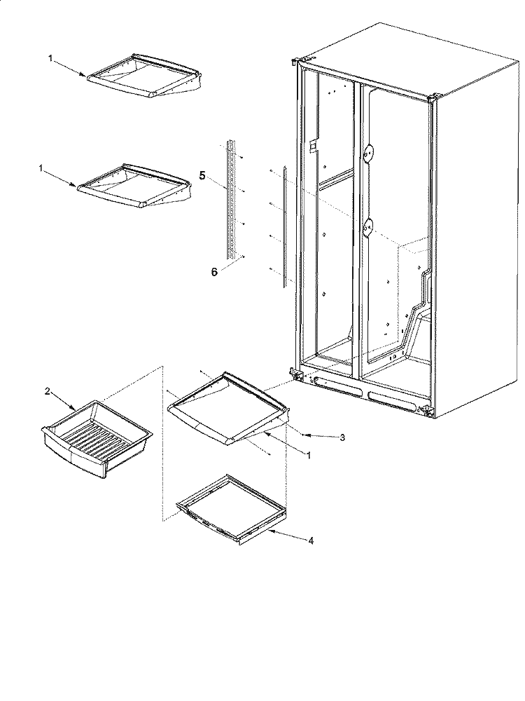 DELI AND REF SHELF Diagram and Parts List for ARSE67RBW PARSE67RBW1 Amana Refrigerator