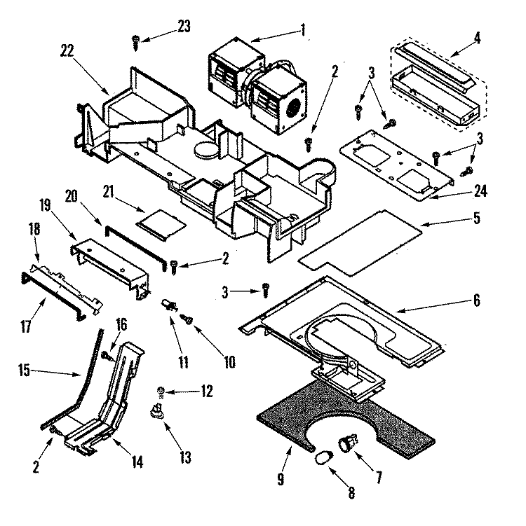 EXHAUST HOOD Diagram and Parts List for ACO1180AS  Amana Microwave