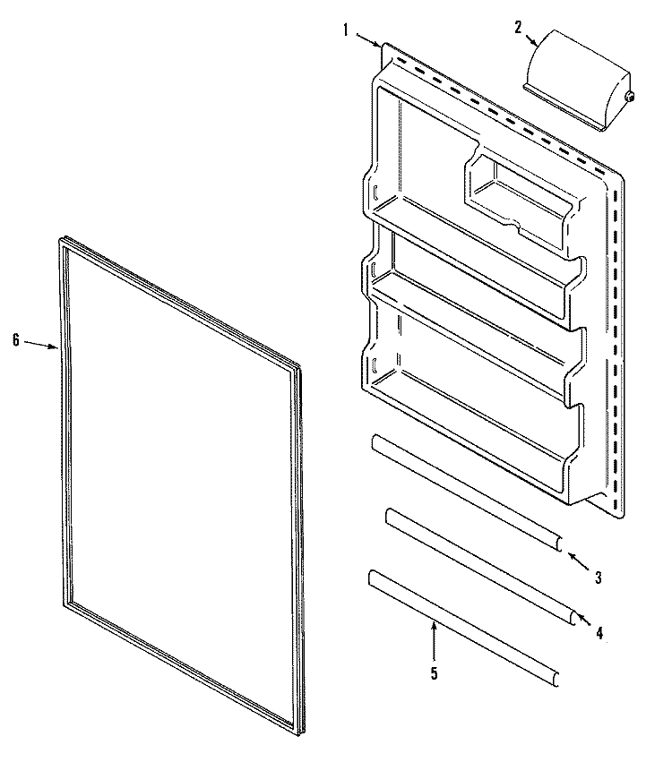 FRESH FOOD INNER DOOR Diagram and Parts List for GT1723NEHW  Maytag Refrigerator