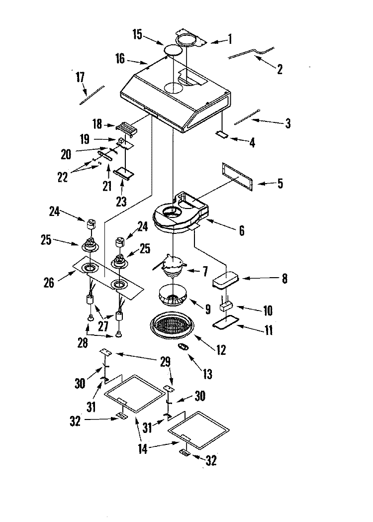 HOOD COMPONENTS (COMPLETE) Diagram and Parts List for UXT5436ADS  Maytag Range Hood
