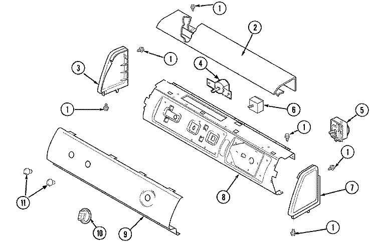 CONTROL PANEL Diagram and Parts List for ALE331RCW  Amana Dryer