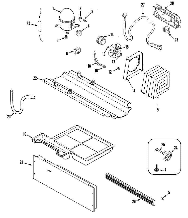 COMPRESSOR (REV 14) Diagram and Parts List for GT1521NDFW  Maytag Refrigerator