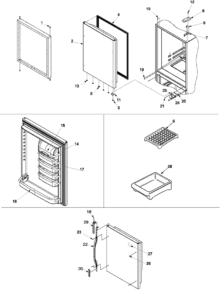 REFRIGERATOR DOOR Diagram and Parts List for PBB1951GRQ PPBB1951GC0 Maytag Refrigerator