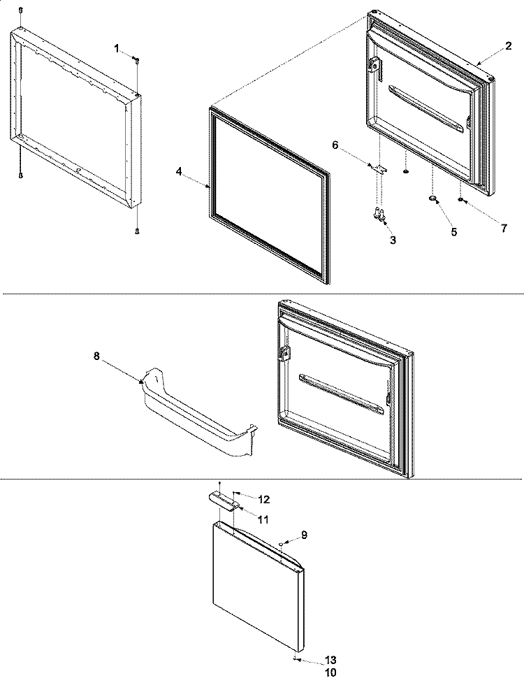FREEZER DOOR Diagram and Parts List for MBB1952HEQ  Maytag Refrigerator