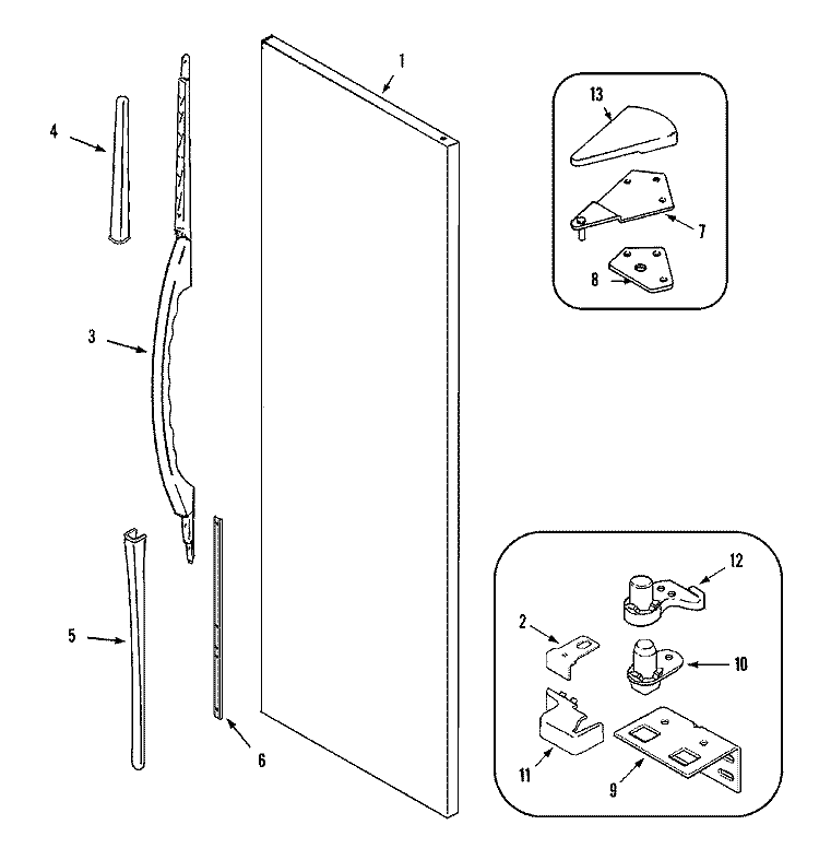 FRESH FOOD OUTER DOOR Diagram and Parts List for KG66U920  Maytag Refrigerator