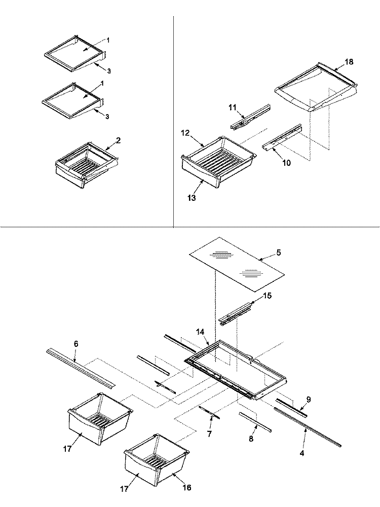 REFRIGERATOR SHELVING Diagram and Parts List for PBB2255GEQ PPBB2255GC0 Maytag Refrigerator