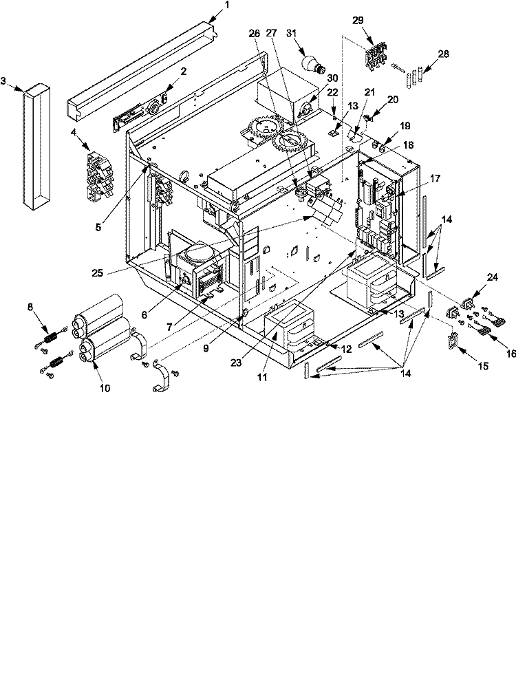 ELECTRICAL COMPONENTS Diagram and Parts List for RC17SED P1329119M Amana Microwave
