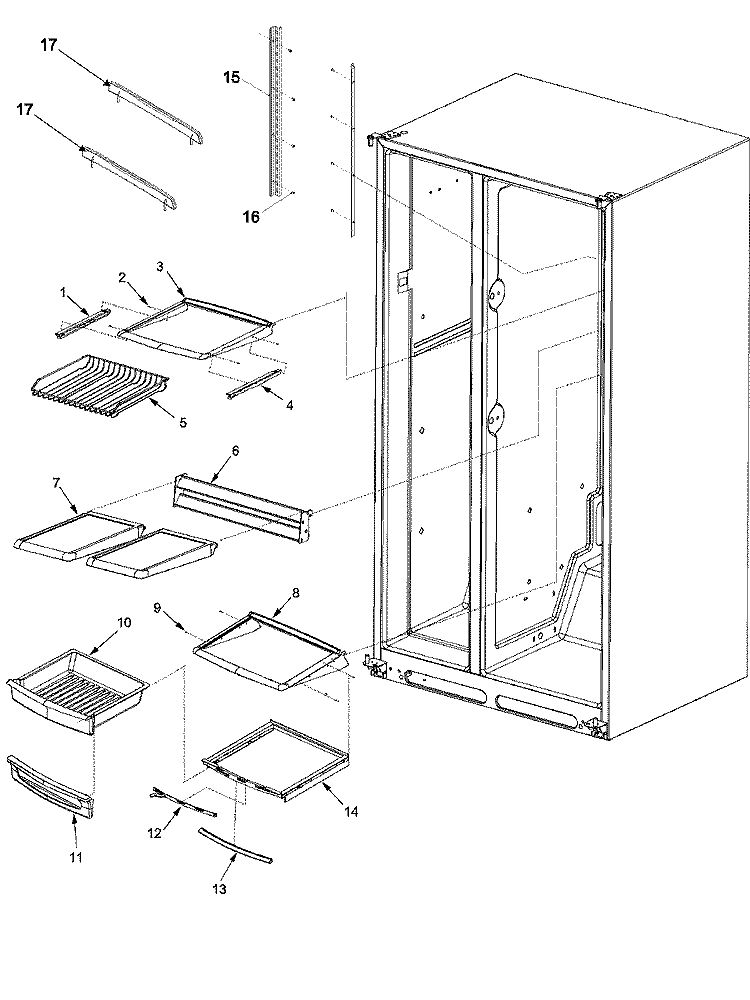 DELI AND REF SHELF Diagram and Parts List for JS2628HEHB PJS2628HHB0 Jenn-Air Refrigerator